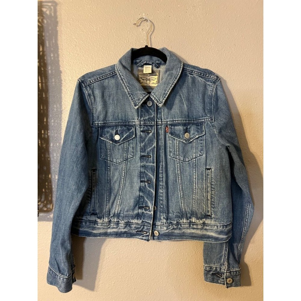 Levis Womens Jacket Blue XL Trucker Jean Cotton Denim Classic Washable - Picture 6 of 10